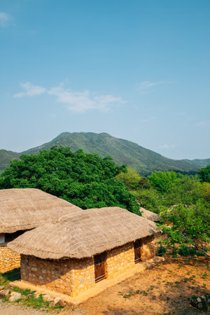 Naganeupseong Nagan folk village in Suncheon, Koreaのeditorial素材