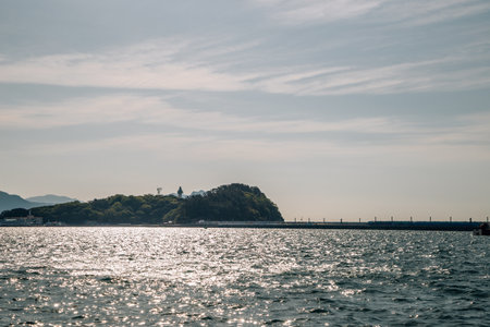 Odongdo Island and sea in Yeosu, Koreaのeditorial素材