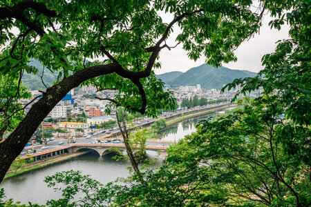 Suncheon city view from Jukdobong Park in Suncheon, Korea