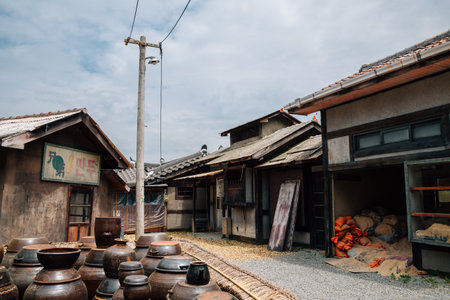 Suncheon, Korea - April 27, 2021 : Suncheon Open Film Set, Korean old villageのeditorial素材