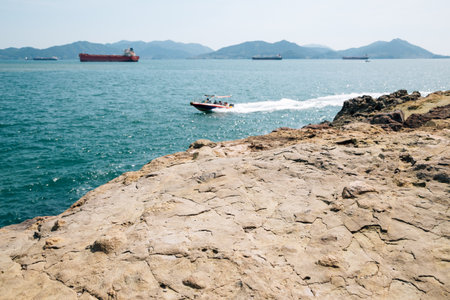 Odongdo Island sea and rock in Yeosu, Koreaのeditorial素材