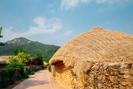 Naganeupseong Nagan folk village in Suncheon, Koreaのeditorial素材