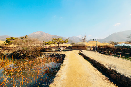 Naganeupseong (Nagan folk village) in Suncheon, Koreaのeditorial素材