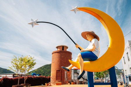 Yeosu, Korea - April 26, 2021 : Goso-dong Mural Villageのeditorial素材