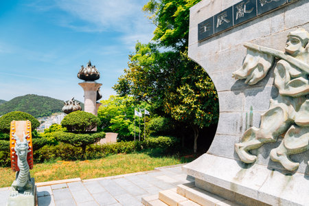 Yeosu, Korea - April 26, 2021 : Chunghontap Tower at Jasan Parkのeditorial素材