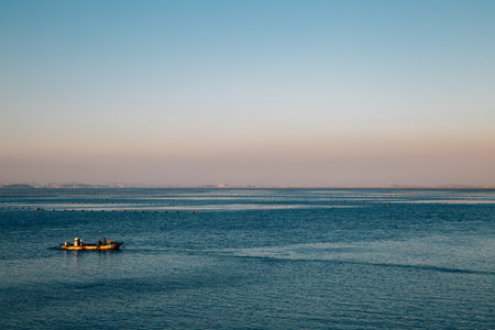 Gogunsan Islands and sunset sea in Gunsan, Koreaのeditorial素材
