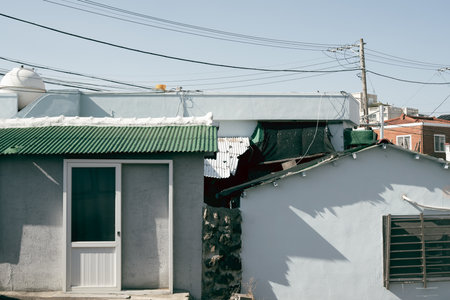 Old rural house in Jeju island, Koreaのeditorial素材