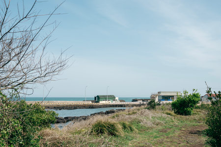 Gimnyeong-ri seaside village, Jeju Olle Trail route 20 in Jeju island, Koreaのeditorial素材