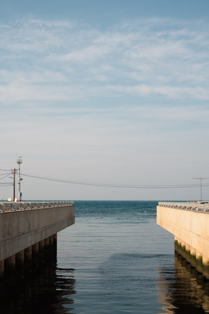 Sea, Jeju Olle Trail route 17 in Jeju island, Koreaのeditorial素材