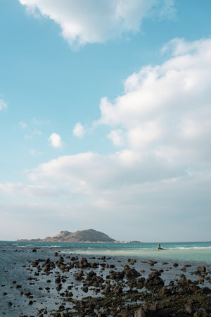 Geumneung Beach in Jeju island, Koreaのeditorial素材
