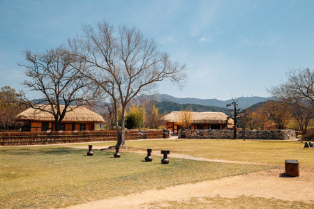 Haemieupseong Fortress at spring in Seosan, Koreaのeditorial素材
