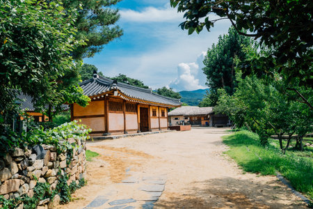 Korean old traditional house at summer dayのeditorial素材