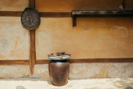 Korean old traditional house and Jangdokdae, jarのeditorial素材