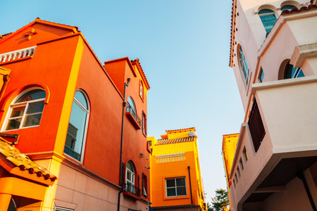 Asan Blue Crystal Mediterranean Village in Asan, Koreaのeditorial素材