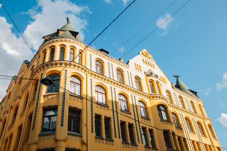 Old town Cat House building in Riga, Latviaのeditorial素材