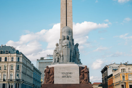 Riga, Latvia - August 11, 2019: Freedom Monument