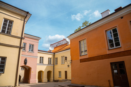 Vilnius University colorful buildings in Lithuaniaのeditorial素材