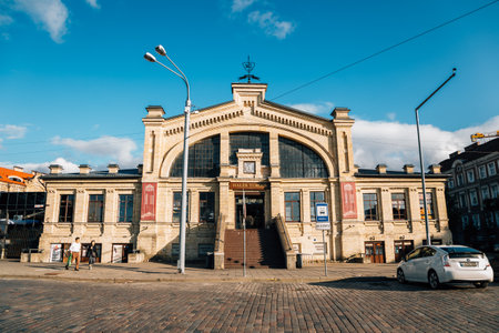 Vilnius, Lithuania - August 8, 2019: Hales turgus Hall Marketのeditorial素材