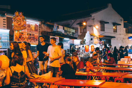 Malacca, Malaysia - January 5, 2018: Jonker Street Night Marketのeditorial素材