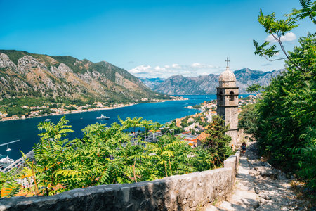 Bay of Kotor town and fortress in Montenegroのeditorial素材