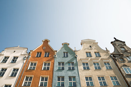 Colorful old houses at Dlugi Targ Long Market street in Gdansk, Poland