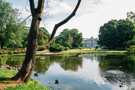 Ogrod Krasinskich park Krasinski Palace in Warsaw, Polandのeditorial素材