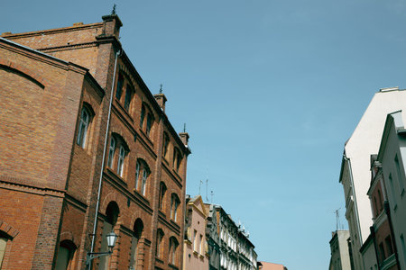 Torun old town street in Polandのeditorial素材