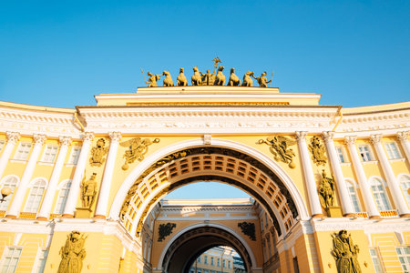 General Staff Building at Palace Square in Saint Petersburg, Russiaのeditorial素材