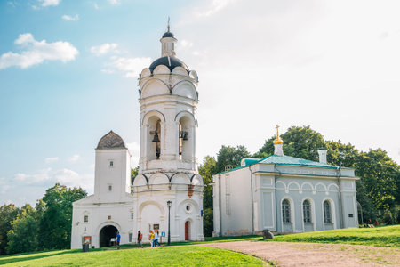 Moscow, Russia - August 20, 2019 : Old church at Kolomenskoye park