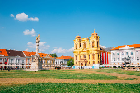 Piata Unirii Union square in Timisoara, Romaniaのeditorial素材