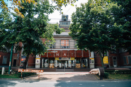 Timisoara, Romania - July 20, 2019: Filarmonica Banatul concert hallのeditorial素材