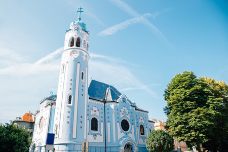 The Blue Church or Church of St. Elizabeth in Bratislava, Slovakiaのeditorial素材