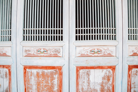 Chinese old wooden door detailのeditorial素材