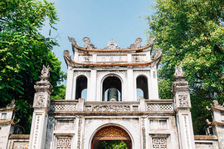 Temple of literature in Hanoi, Vietnamのeditorial素材