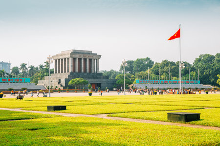 Ho Chi Minh Mausoleum and Ba Dinh square in Hanoi, Vietnamのeditorial素材