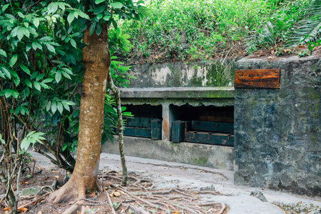 Cat Ba, Vietnam - October 18, 2018 : Ammunition depot at Cannon Fortのeditorial素材