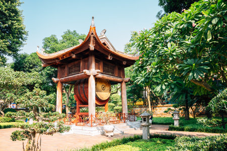 Temple of literature in Hanoi, Vietnamのeditorial素材