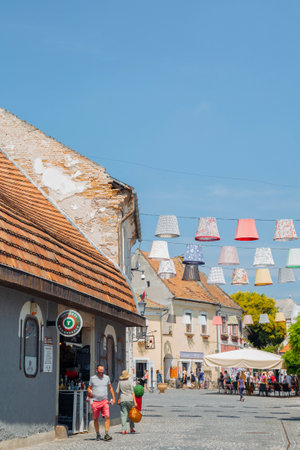 Szentendre, Hungary - June 26, 2019: Szentendre old town streetのeditorial素材