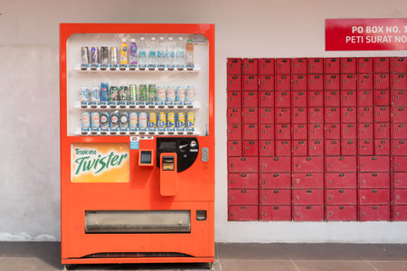 Johor Bahru, Malaysia - October 25, 2022 : Beverage vending machineのeditorial素材