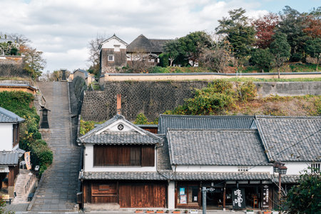Oita, Japan - December 6, 2022 : Kitsuki castle town slope roadのeditorial素材
