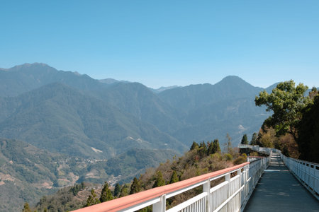 Cingjing Skywalk mountain view in Nantou county, Taiwanのeditorial素材