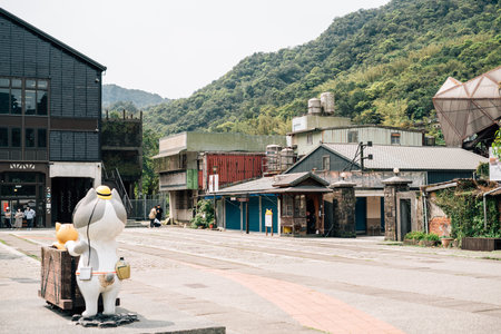 New Taipei City, Taiwan - March 21, 2023 : Houtong cat villageのeditorial素材