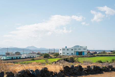 Udo island olle trail, seaside country village in Jeju island, Korea