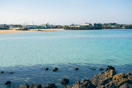 Udo island Hagosudong Beach in Jeju island, Koreaのeditorial素材