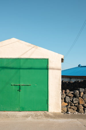 Udo island warehouse farm building in Jeju island, Koreaのeditorial素材