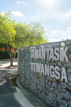 Kuala Lumpur, Malaysia - July 10, 2023 : Taman Tasik Titiwangsa park entrance