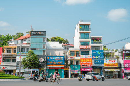 Nha Trang, Vietnam - November 2, 2022 : Nha Trang downtown city streetのeditorial素材