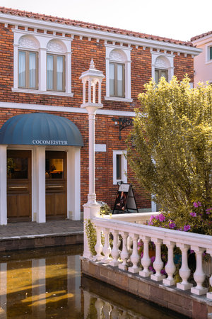 Tokyo, Japan - April 13, 2023: La Vita Jiyugaoka. europe venetian style shopping mallのeditorial素材