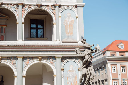Stary Rynek Old Market Square town hall in Poznan Polandのeditorial素材