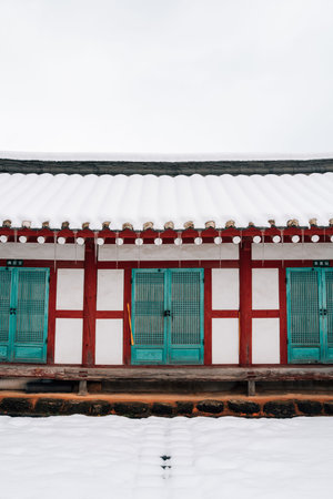 Winter Scenery of Damyang Hyanggyo, Korean Traditional Architecture in Damyang, Koreaのeditorial素材